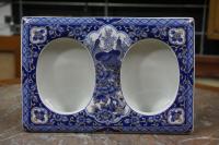 Porcelanowa rama ramka na zdjęcie podwójna paw orientalna Japonia nr8