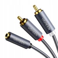 Kabel audio Ugreen AV102 1m 2 x RCA 3.5mm czarny