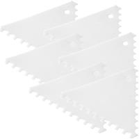 Skrobka cukiernicza trójkątna ząbkowana GRZEBIEŃ WĄSKI ROZSTAW - ZESTAW 6sz