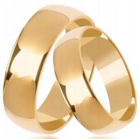 ZŁOTE OBRĄCZKI ŚLUBNE PARA - KLASYCZNE 6mm PRÓBA 375 - GRAWER GRATIS!