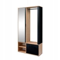 Garderoba do przedpokoju z lustrem, drążkiem LOFT MILO Artisan / czarny