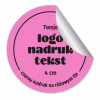 Naklejki Różowe 40mm Okrągłe Etykiety Świeczki Rękodzieło Logo Napis Czarny