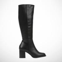 Czarne kozaki damskie z eko skóry na stabilnym obcasie Vices 230B5