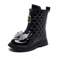 SHEIN DZIECIĘCE CZARNE BOTKI NA ZAMEK 35 1ŁŁC