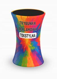 Trybunka reklamowa, tekstylna owalna, z wydrukiem
