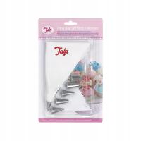 Rękaw Cukierniczy z 6 Tylkami, Szczotką, Grzebieniem i Adapterem / Tala