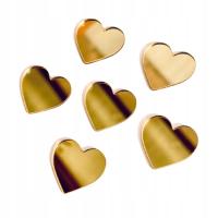 Сердца сердца свадебные декорации 6 шт 3 см золото зеркало плексиглас