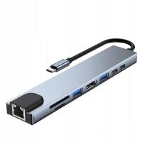 HUB ADAPTER PRZEJŚCIÓWKA ROZDZIELACZ USB 3.0 HDMI RJ45 MACBOOK M1-M3 AIRPRO