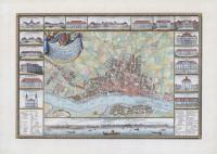 Stara przepiękna Mapa Plan Warszawy - Zannoni - 1772 - 70x50