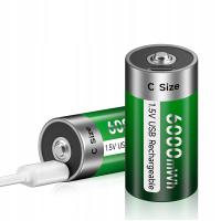2 шт. 1.5 VC тип-C литий-ионный аккумулятор через USB для зарядки R14 LR14