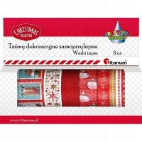 TAŚMY WASHI TAPE ŚWIĄTECZNE 8SZT