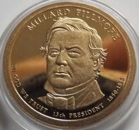 USA 1 Dolar 2010 Prezydent Millard Fillmore 1850-1853 , Lustrzanka