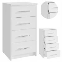 Komoda BODO 4S BIAŁA 40cm mała szafka na ubrania zabawki regał na dokumenty