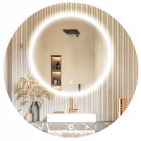 Lustro okrągłe LED 60 cm z podświetleniem do łazienki toaletki premium