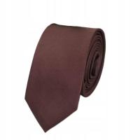 KRAWAT męski BRĄZOWY wąski stylowy elegancki klasyczny ponadczasowy wąski