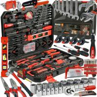 MEGA SET WALIZKA NARZĘDZIOWA 168EL NARZĘDZIA KLUCZE NASADKI MŁOTEK CRV