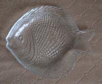 Szklana patera/talerz/półmisek w kształcie RYBY pamiątka PRL z lat 1970tych