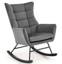 Halmar BAZALTO кресло-качалка для отдыха на качалках велюр пепельный