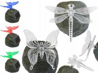 солнечная светодиодная лампа бабочка стрекоза на камнеurgb P-605