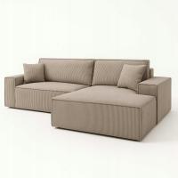 Nowoczesny narożnik FARO funkcja spania Poso sztruks 253x167 PRODUCENT