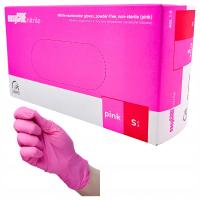 Rękawiczki rękawice nitrylowe RÓŻOWE diagnostyczne easyCARE PINK S