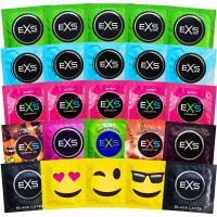 НАБОР ПРЕЗЕРВАТИВОВ EXS STRIPES THIN STRONG FLAVOR GLOWING 50PCS