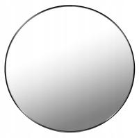 Круглая настенная зеркальная рамка лофт черный 80 см