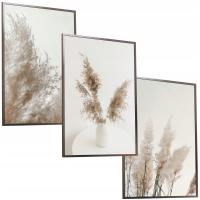 Набор A3x3 в рамке картина бохо сухая трава пампасы