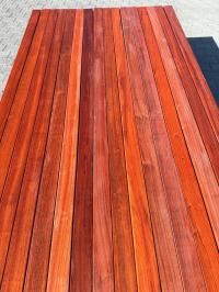 Deska elewacyjna drewniana padouk Fas KD 21x66mm Profil RHOMBUS vermillion