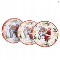 2 x Talerz Świąteczny Komplet Talerzy Zestaw Boże Narodzenie Święta Prezent