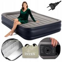 MATERAC DMUCHANY DWUOSOBOWY Z ZAGŁÓWKIEM WYSOKI 203x152 AUTOMATYCZNA POMPKA