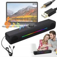 GŁOŚNIKI DO TELEWIZORA I MONITORA Z USB I WEJŚCIEM 3.5MM Z EFEKTEM 6D