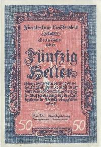 Liechtenstain - 50 Heller - 1920 - P3 - St.1/1-