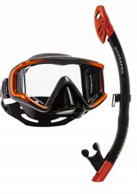 Zestaw Scubapro Maska Crystal VU i Fajka Spectra Dry czarno-pomarańczowy