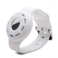 For AirTag Silicone Bracelet Strap Case White