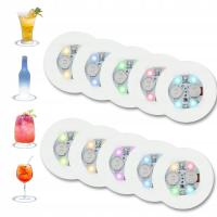 PODSTAWKA NAKLEJKA LED POD BUTELKĘ KIELISZEK SZKLANKĘ ŚWIECĄCA PODKŁADKA 10