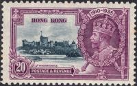 kol.bryt.Hong Kong silver jubilee KGV 20 c.czysty *