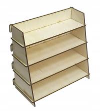 ПОДСТАВКА ИЗ ФАНЕРЫ С ПОЛКАМИ ДЛЯ ИГРУШЕЧНЫХ АВТОМОБИЛЕЙ, ФИГУРКИ PD77