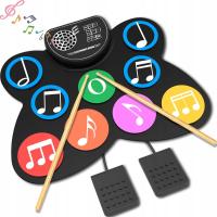 PERKUSJA ELEKTRONICZNA ELEKTRYCZNA GŁOŚNIK PAŁECZKI PODKŁADKA 9 PADÓW