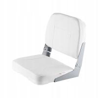 VEVOR Fotel do Łodzi z Niskim Oparciem, Składany Fotel Wędkarski, Poduszka z Gąbki, Biały