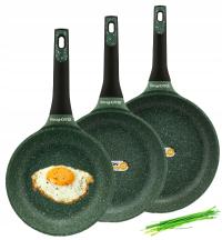 KONIGHOFFER GREEN HUSK KPL. PATELNI 20, 24, 28CM INDUKCJA POWŁOKA NON-STICK