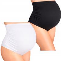 BAWEŁNIANE MAJTKI CIĄŻOWE ZOJA NA BARDZO DUŻY BRZUSZEK białe+czarne 2