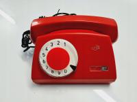 STARY ZABYTKOWY APARAT TELEFONICZNY RWT ASTER CZERWONY ORYGINAŁ Z PRL