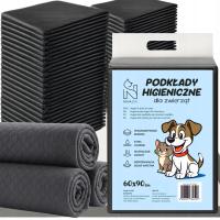 PODKŁADY HIGIENICZNE CHŁONNE MATY JEDNORAZOWE WĘGIEL AKTYWNY 60x90 25 SZT