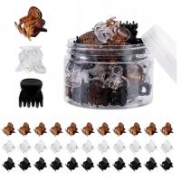 Набор карабинов для волос 48 шт. гвоздики крабики 3 цвета черный коричневый Transp