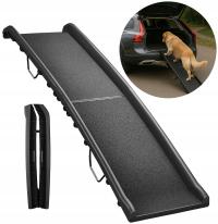 Rampa dla psa czarna składana 2-stopniowa antypopoślizgowa 90 kg