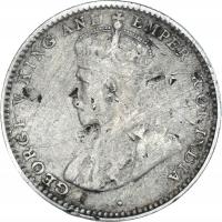 Moneta, Cejlon, George V, 10 Cents, 1917, VF(20-25