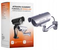 ATRAPA KAMERY CCTV MONITORING KAMERA ŚCIENNA ZEWNĘTRZNA DIODA LED SREBRNA