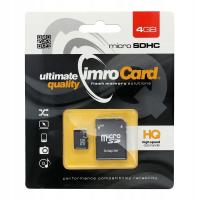 Karta Pamięci IMRO microSD 4GB CLASS 10 UHS I 100MB/s z adapterem SD