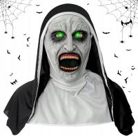 MASKA LED ZAKONNICA LATEKSOWA STRASZNA MASKA HORROR NA HALLOWEEN I COSPLAY